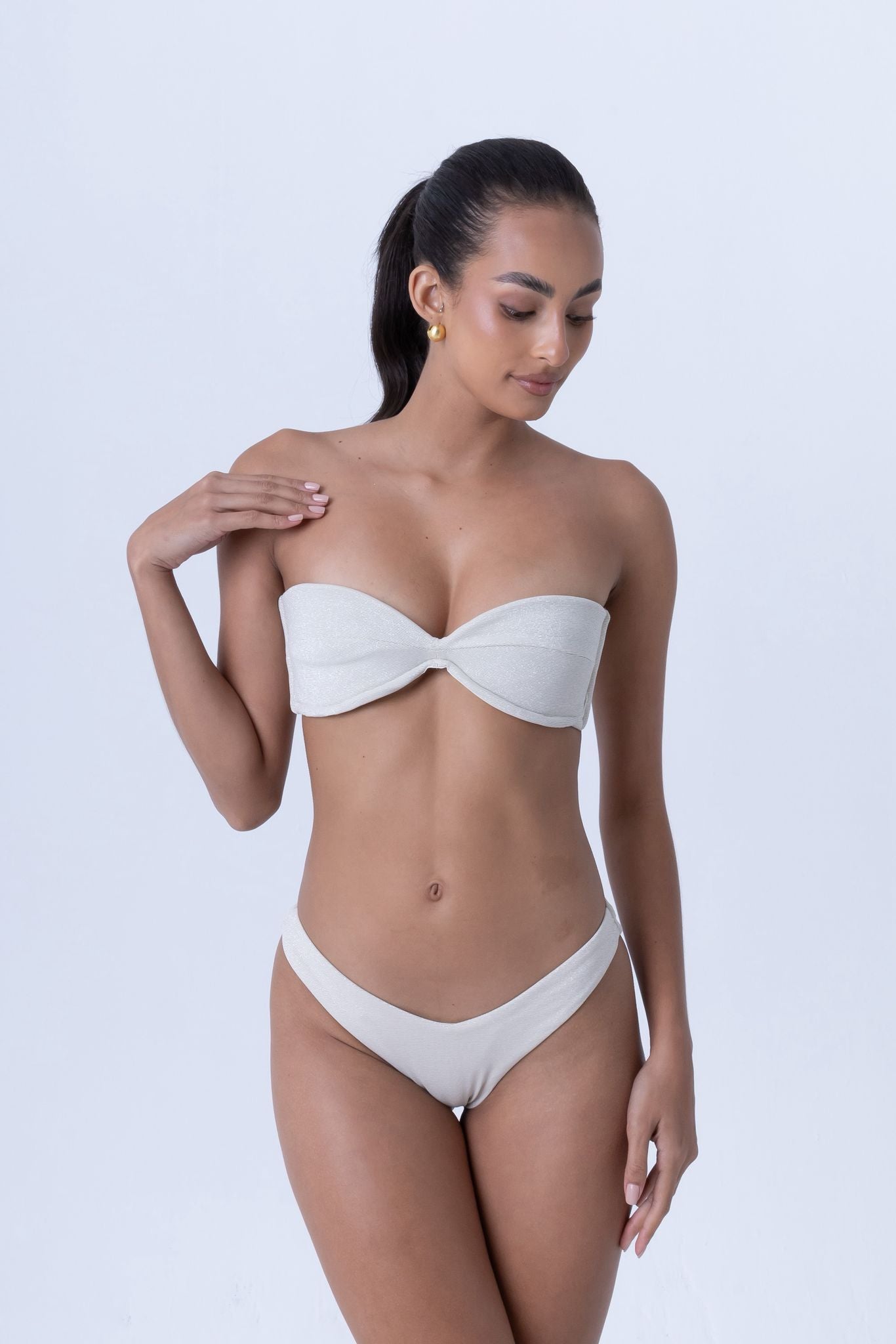 Bikini a fascia bianco