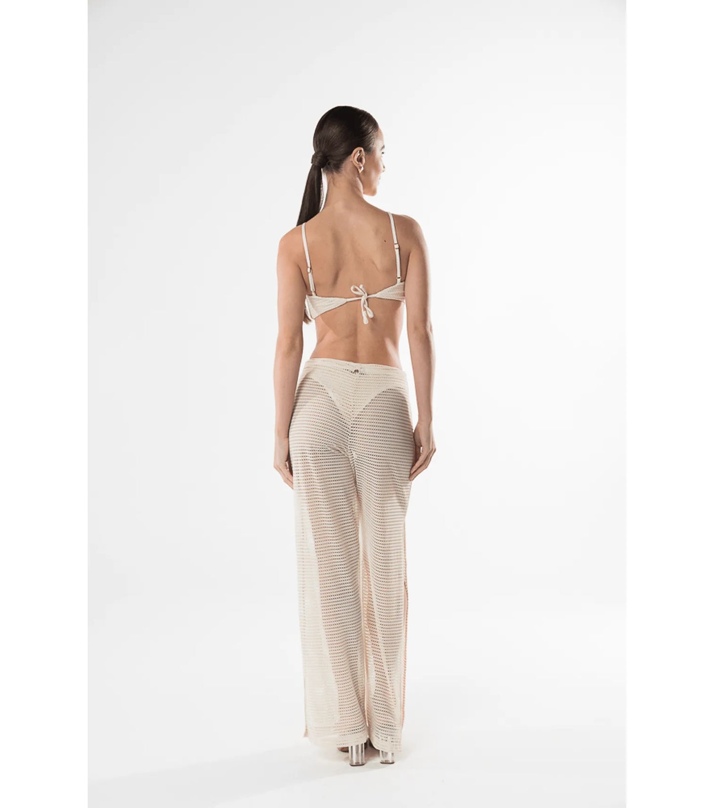 Pantaloni dritti in pizzo