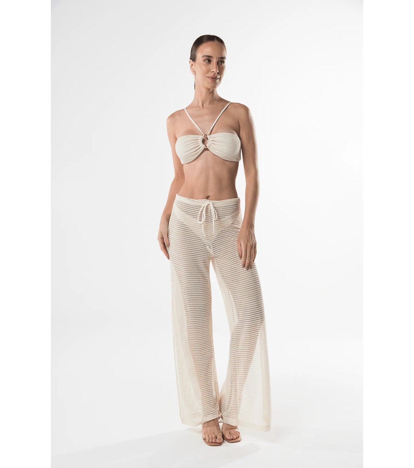Pantaloni dritti in pizzo