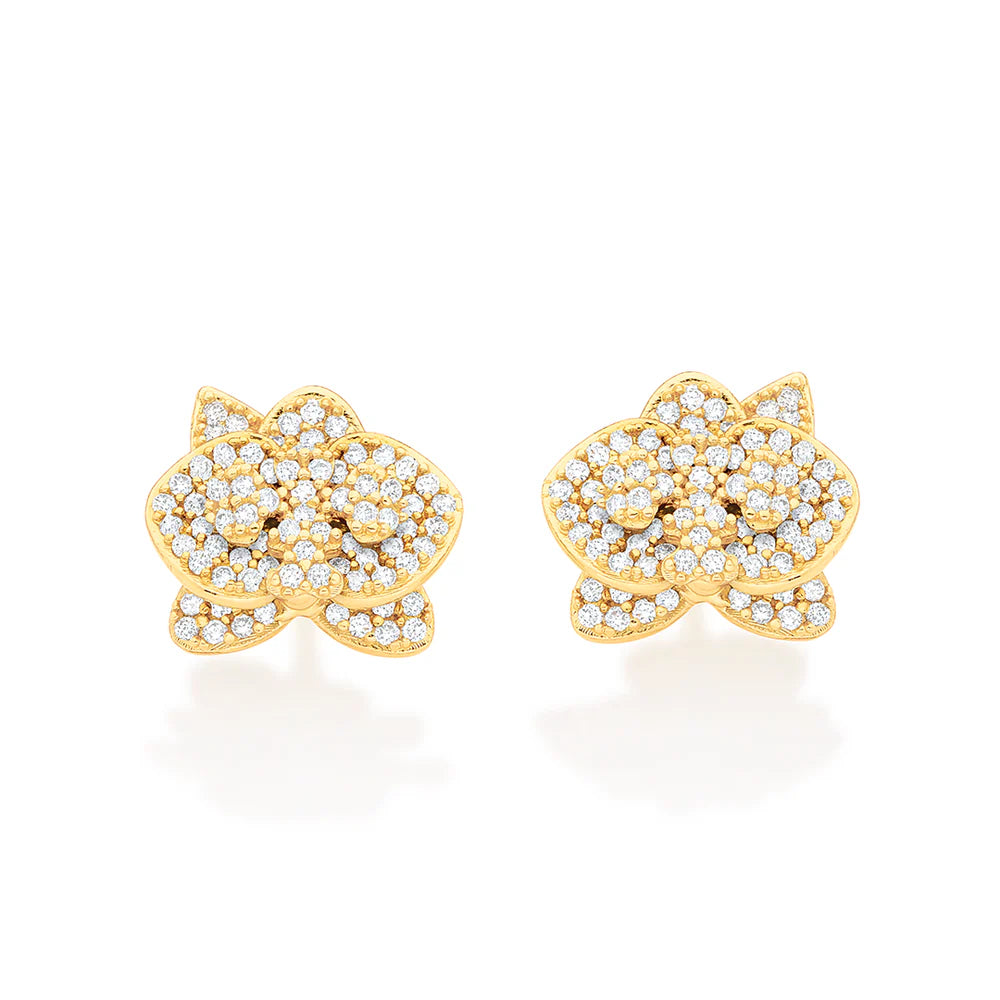 Orchid Earring Studded with Zirconia