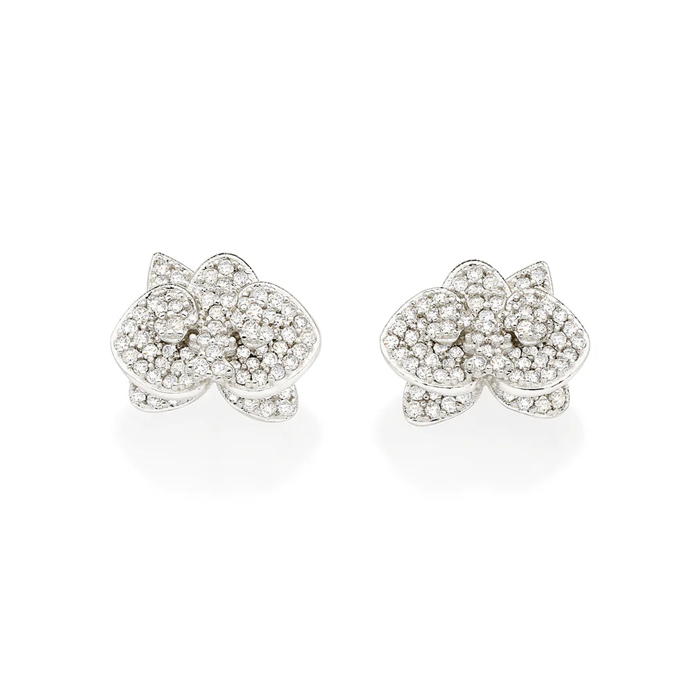 Orchid Earring Studded with Zirconia