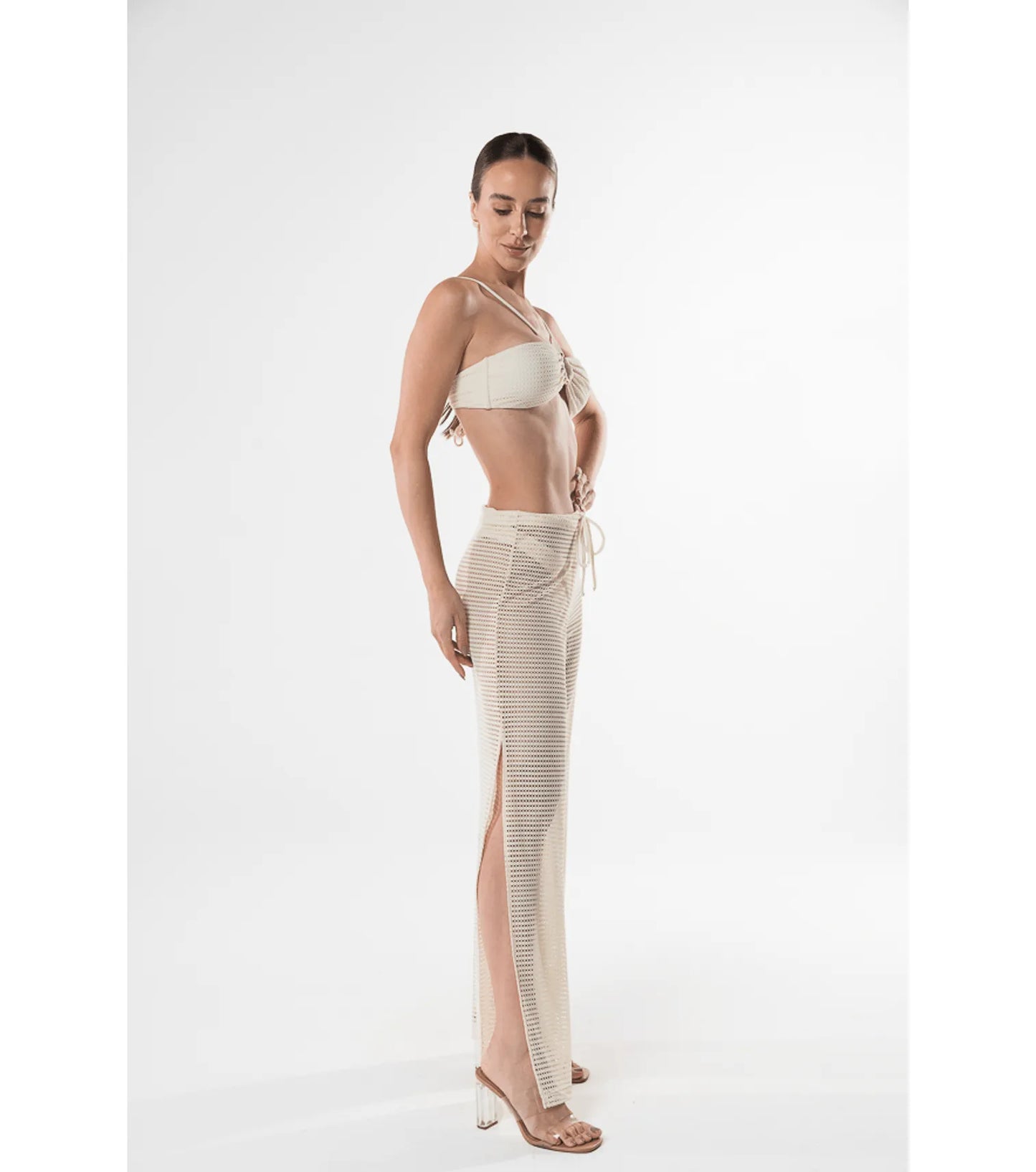 Pantaloni dritti in pizzo